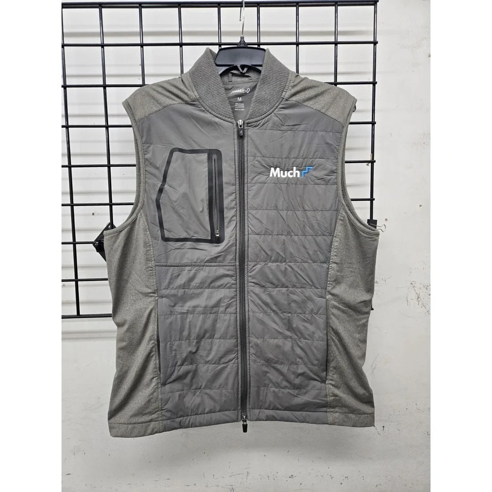Johnnie O‎ Men's Duffy Puffy Vest Size M Meteor Gray MUCH Logo